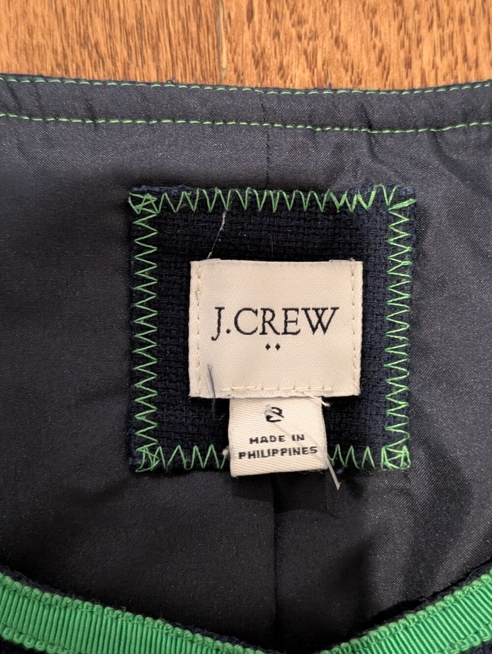 J Crew Blue & Green Skirt & Jacket Set - Picture 3 of 4
